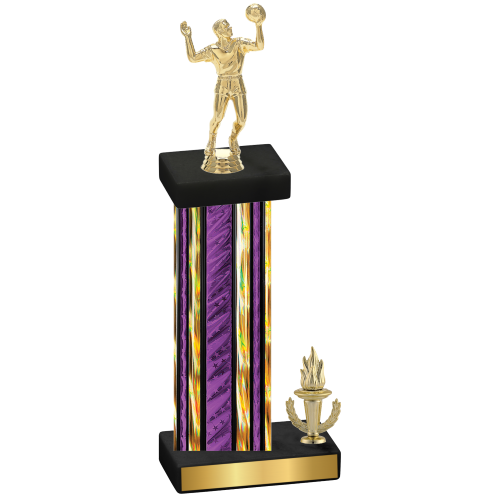 Accented Single Purple Glacier Victory Volleyball Trophy