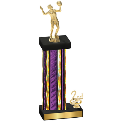 Accented Single Purple Glacier Second Place Volleyball Trophy