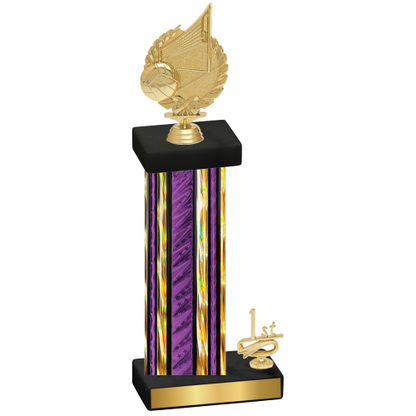 Accented Single Purple Glacier First Place Volleyball Trophy