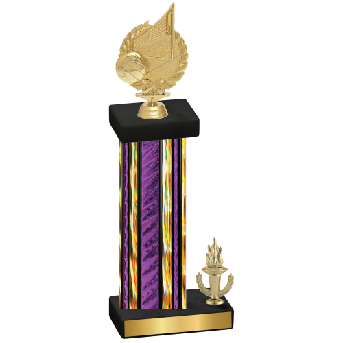 Accented Single Purple Glacier Victory Volleyball Trophy