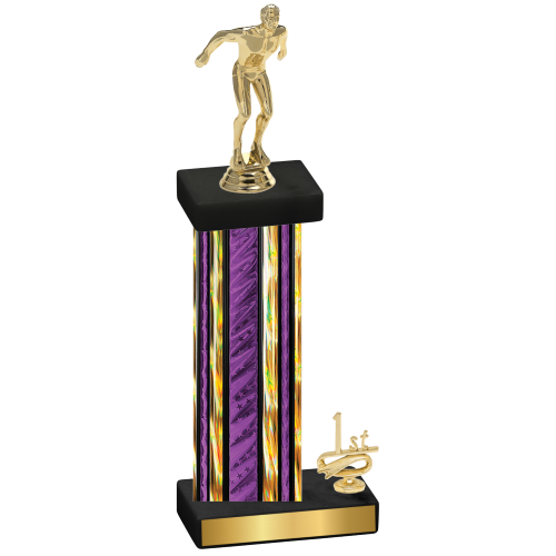 Accented Single Purple Glacier First Place Swimming Trophy