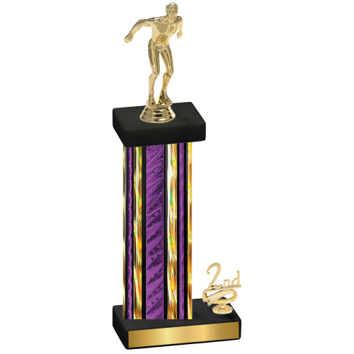 Accented Single Purple Glacier Second Place Swimming Trophy