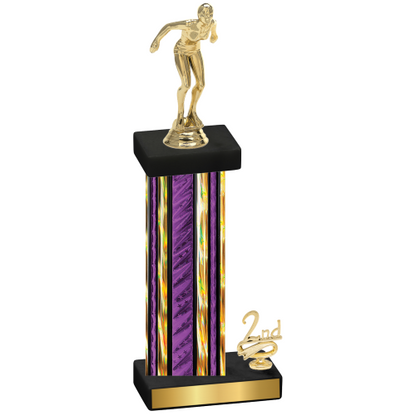 Accented Single Purple Glacier Second Place Tennis Trophy