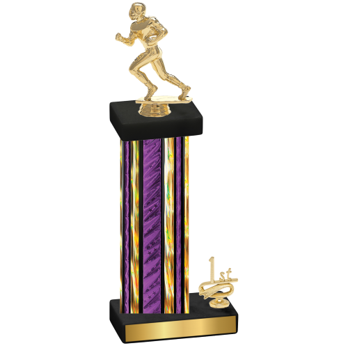 Accented Single Purple Glacier First Place Football Trophy