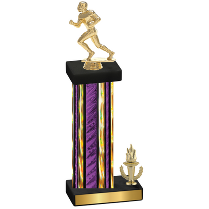 Accented Single Purple Glacier Victory Football Trophy