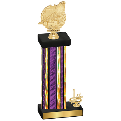 Accented Single Purple Glacier First Place Swimming Trophy