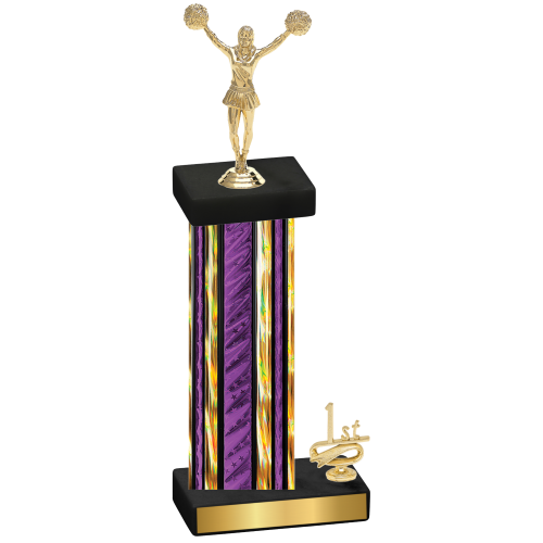 Accented Single Purple Glacier First Place Cheerleading Trophy