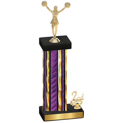 Accented Single Purple Glacier Second Place Cheerleading Trophy