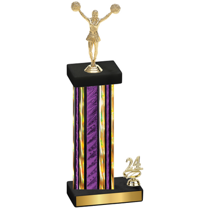 Accented Single Purple Glacier Year Cheerleading Trophy