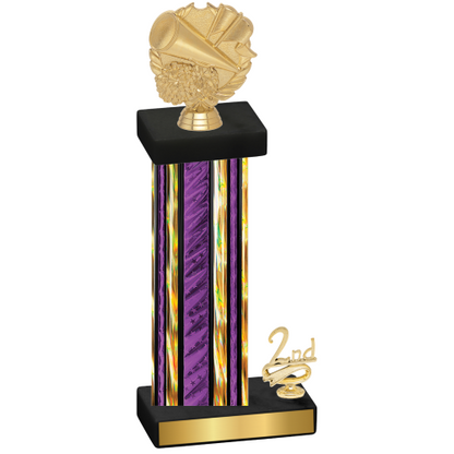 Accented Single Purple Glacier Second Place Cheerleading Trophy