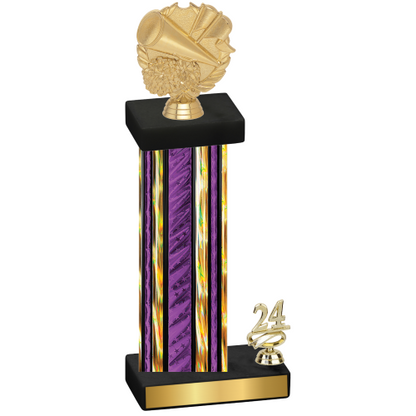 Accented Single Purple Glacier Year Cheerleading Trophy