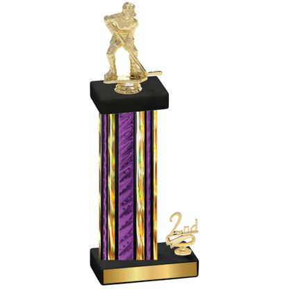 Accented Single Purple Glacier Second Place Hockey Trophy