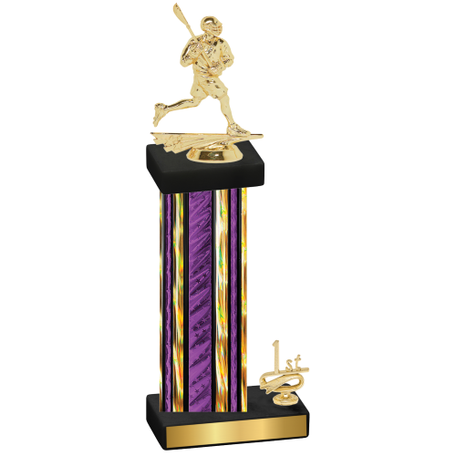 Accented Single Purple Glacier First Place Lacrosse Trophy