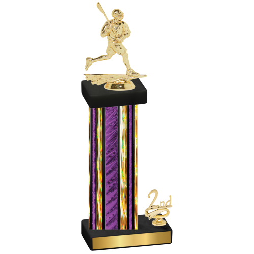 Accented Single Purple Glacier Second Place Lacrosse Trophy