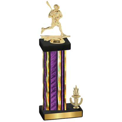 Accented Single Purple Glacier Victory Lacrosse Trophy