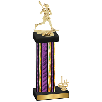 Accented Single Purple Glacier First Place Lacrosse Trophy