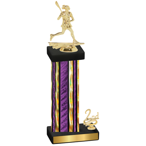 Accented Single Purple Glacier Second Place Lacrosse Trophy