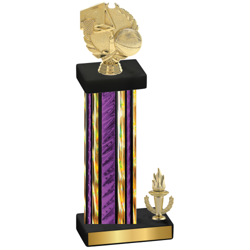 Accented Single Purple Glacier Victory Basketball Trophy