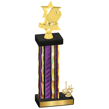 Accented Single Purple Glacier First Place Pickleball Trophy