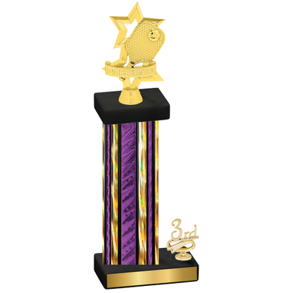 Accented Single Purple Glacier Third Place Pickleball Trophy