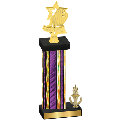 Accented Single Purple Glacier Victory Pickleball Trophy