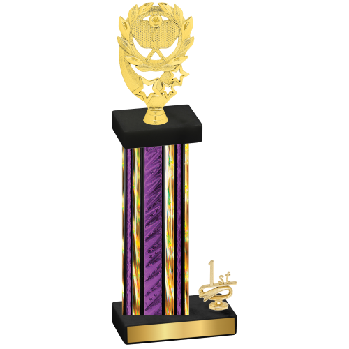 Accented Single Purple Glacier First Place Pickleball Trophy