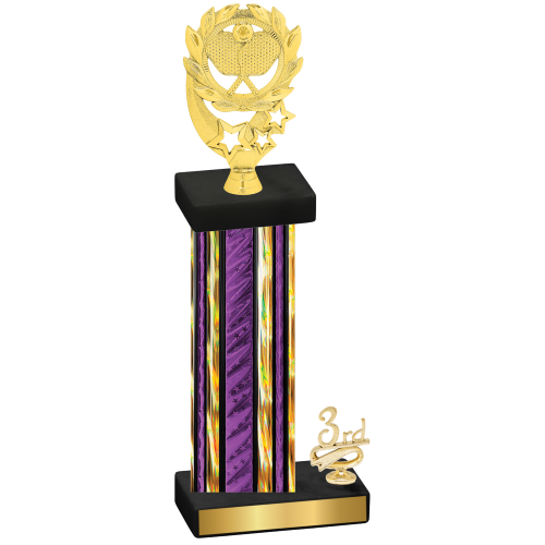 Accented Single Purple Glacier Third Place Pickleball Trophy