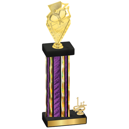 Accented Single Purple Glacier First Place Pickleball Trophy