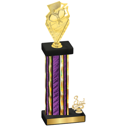 Accented Single Purple Glacier Third Place Pickleball Trophy