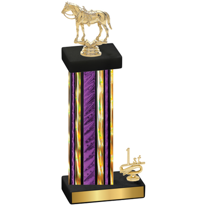 Accented Single Purple Glacier First Place Horses Trophy