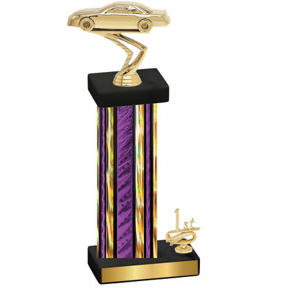 Accented Single Purple Glacier First Place Cars Trophy