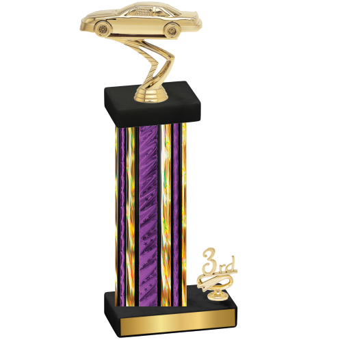 Accented Single Purple Glacier Third Place Cars Trophy