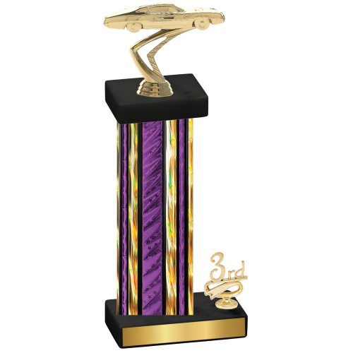 Accented Single Purple Glacier Third Place Cars Trophy