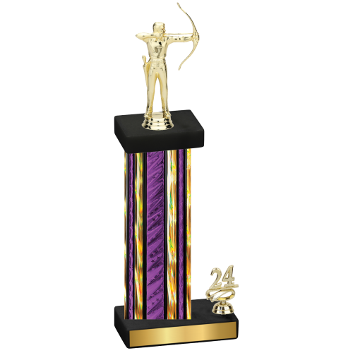 Accented Single Purple Glacier Year Archery Trophy