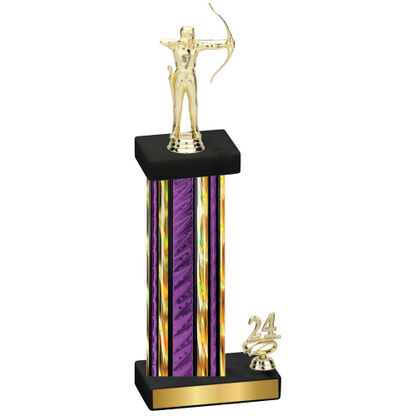 Accented Single Purple Glacier Year Archery Trophy