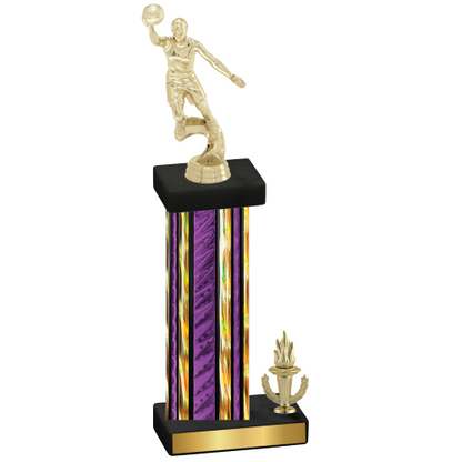 Accented Single Purple Glacier Victory Basketball Trophy