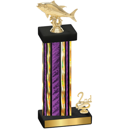 Accented Single Purple Glacier Second Place Fishing Trophy