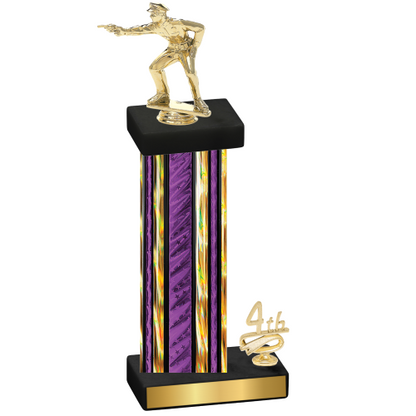 Accented Single Purple Glacier Fourth Place Shooter Trophy