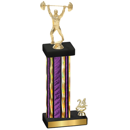 Accented Single Purple Glacier Year Weights Trophy