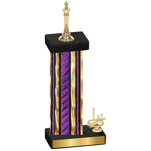 Accented Single Purple Glacier First Place Chess Trophy