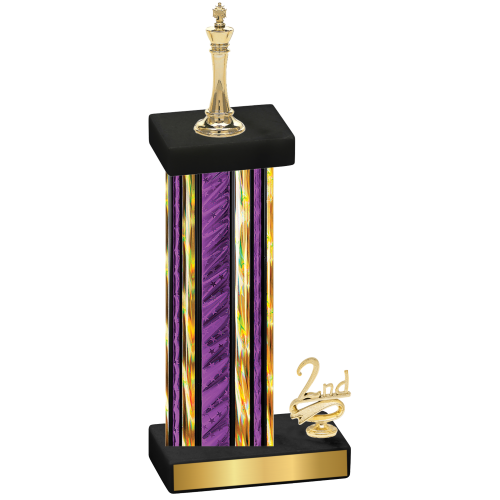 Accented Single Purple Glacier Second Place Chess Trophy