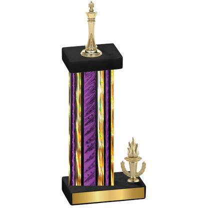 Accented Single Purple Glacier Victory Chess Trophy