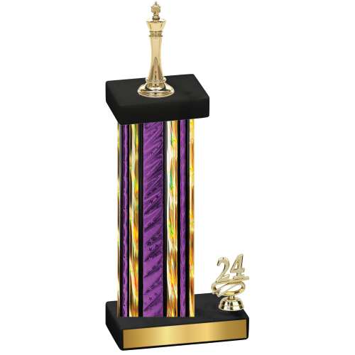 Accented Single Purple Glacier Year Chess Trophy