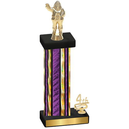 Accented Single Purple Glacier Fourth Place Holiday Trophy