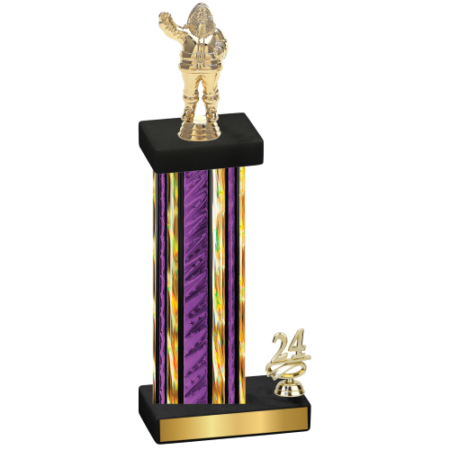 Accented Single Purple Glacier Year Holiday Trophy