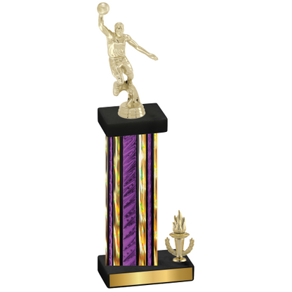 Accented Single Purple Glacier Victory Basketball Trophy