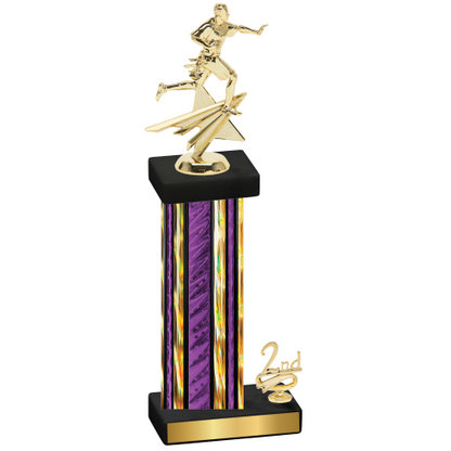 Accented Single Purple Glacier Second Place Flag Football Trophy