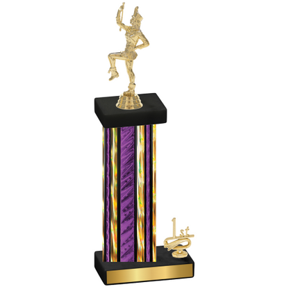 Accented Single Purple Glacier First Place Majorette Trophy