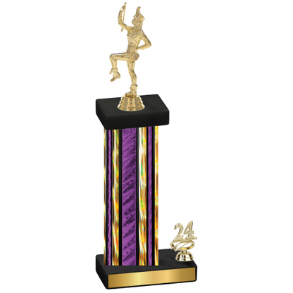 Accented Single Purple Glacier Year Majorette Trophy