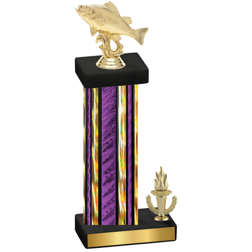 Accented Single Purple Glacier Victory Fishing Trophy